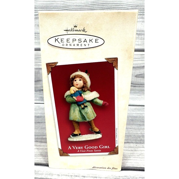 Hallmark Keepsake Ornament 2003 A VERY GOOD GIRL‎  A VISIT FROM SANTA  CHALKWARE - Picture 1 of 3